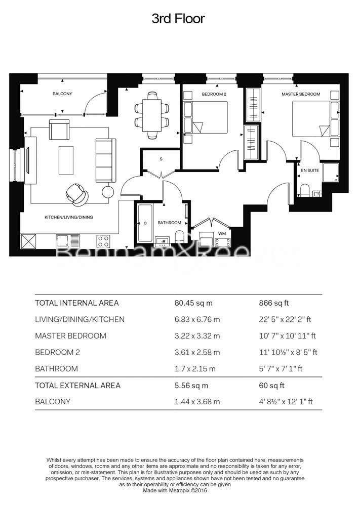 2 bedroom flat to rent - floorplan