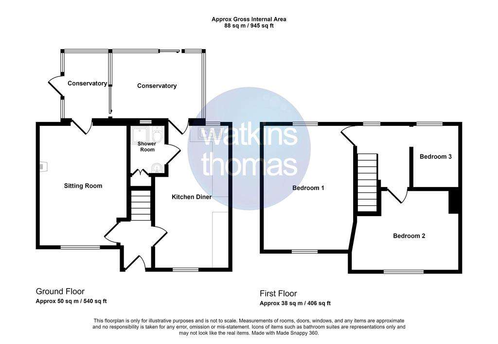 3 bedroom semi-detached house for sale - floorplan