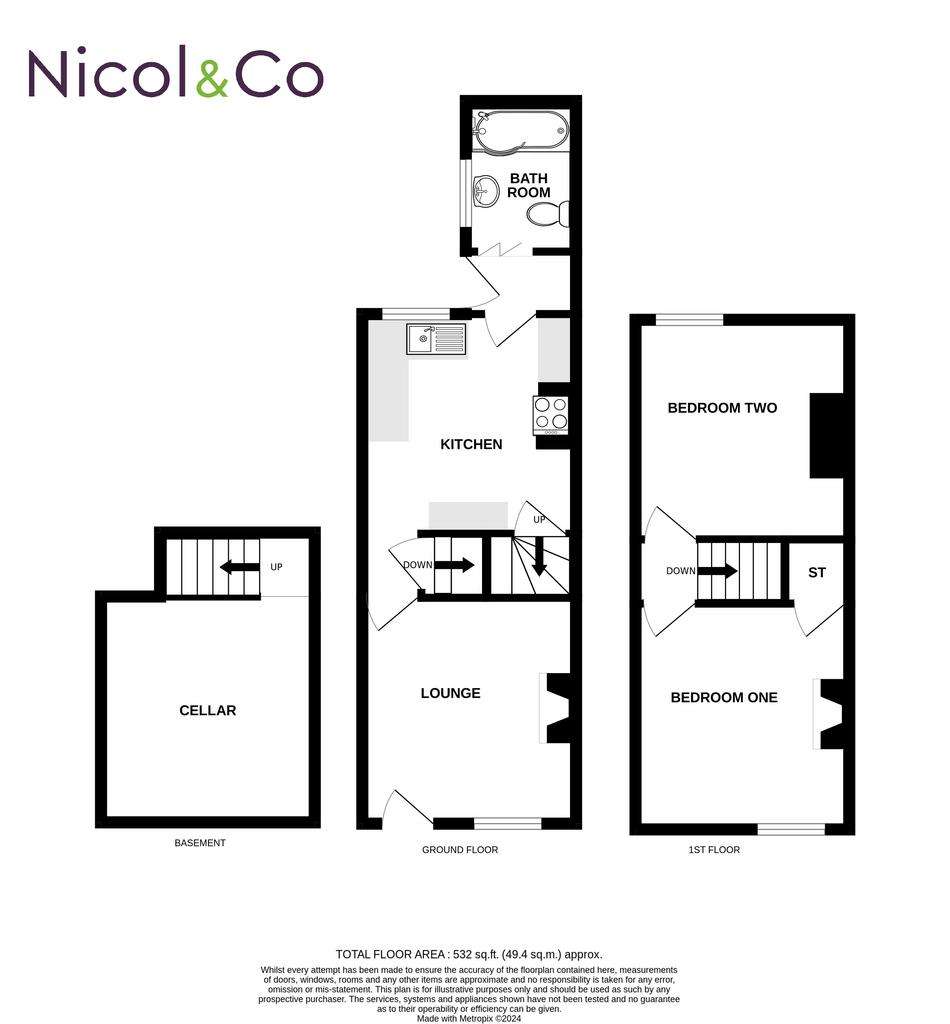 2 bedroom house to rent - floorplan