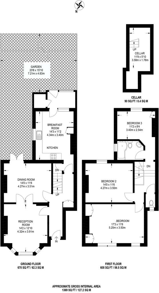 3 bedroom semi-detached house to rent - floorplan