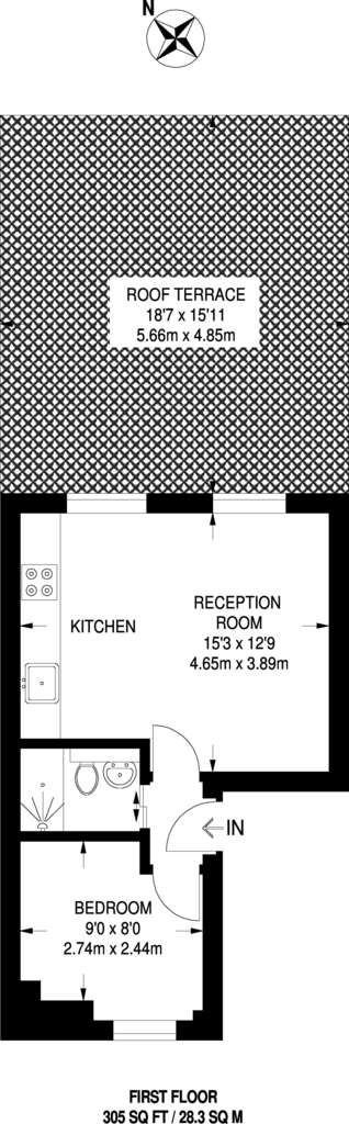 1 bedroom flat to rent - floorplan