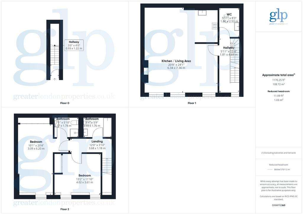 2 bedroom flat to rent - floorplan