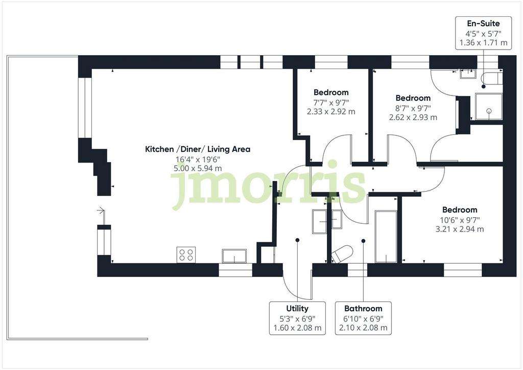 3 bedroom chalet for sale - floorplan