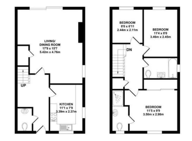 3 bedroom end of terrace house for sale - floorplan