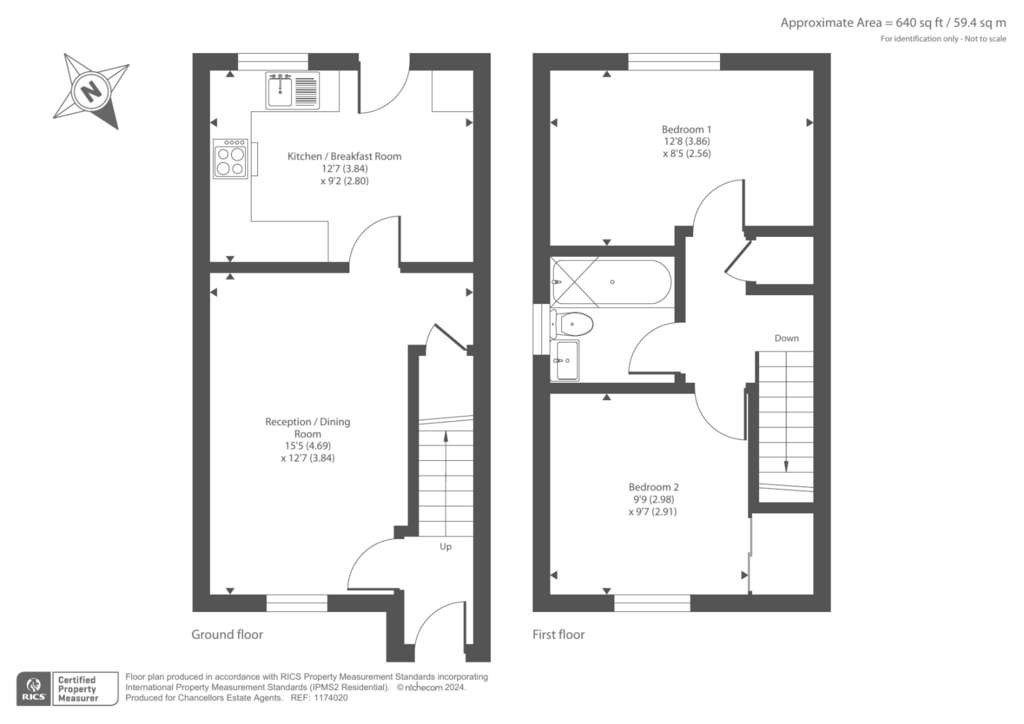 2 bedroom semi-detached house for sale - floorplan