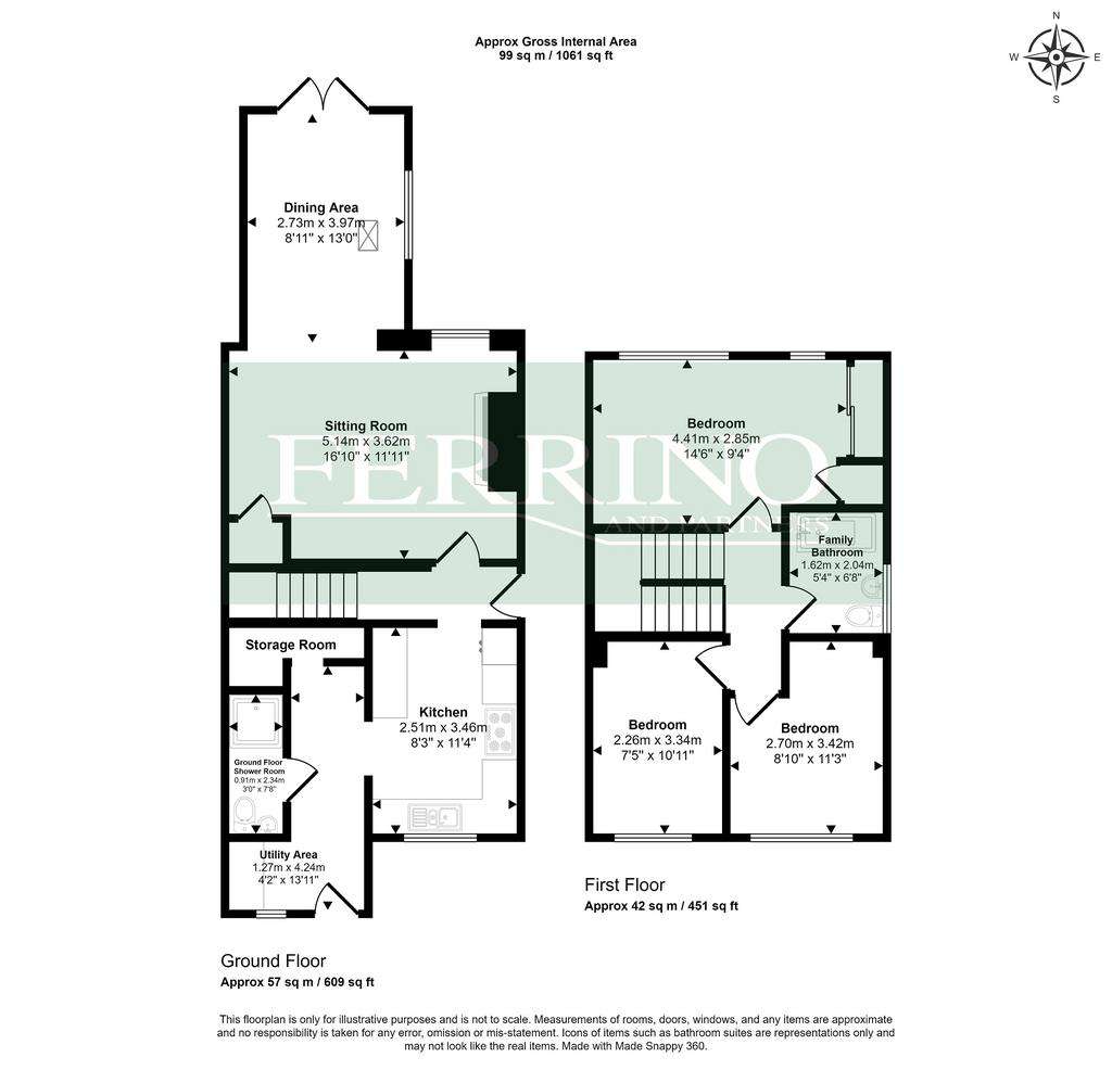 3 bedroom semi-detached house for sale - floorplan