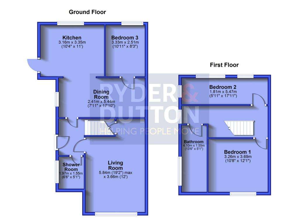 3 bedroom semi-detached house for sale - floorplan