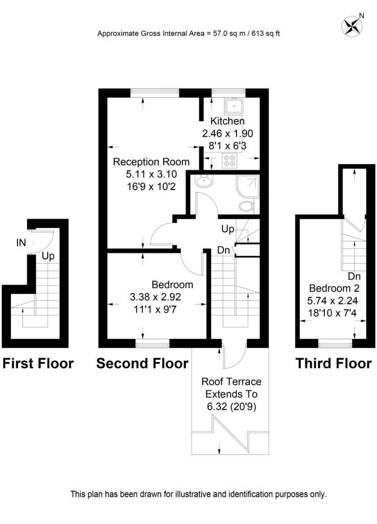 2 bedroom flat to rent - floorplan