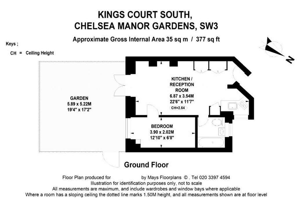 1 bedroom ground floor flat to rent - floorplan