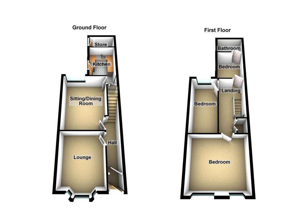 3 bedroom terraced house for sale - floorplan