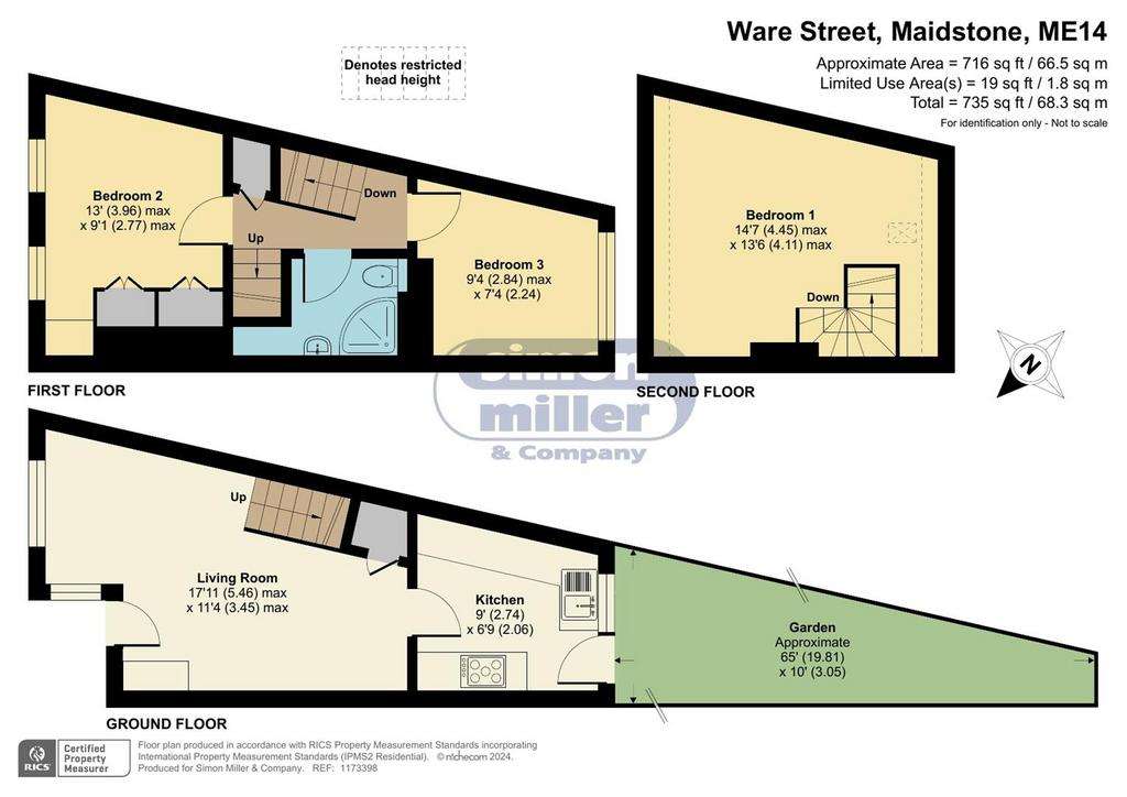 3 bedroom end of terrace house for sale - floorplan