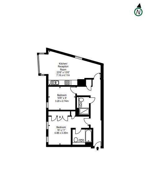 2 bedroom flat to rent - floorplan