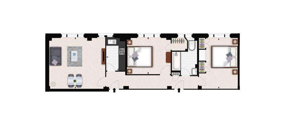 2 bedroom flat to rent - floorplan