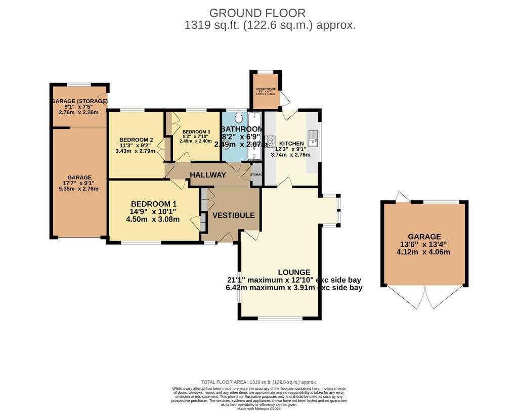 3 bedroom bungalow for sale - floorplan