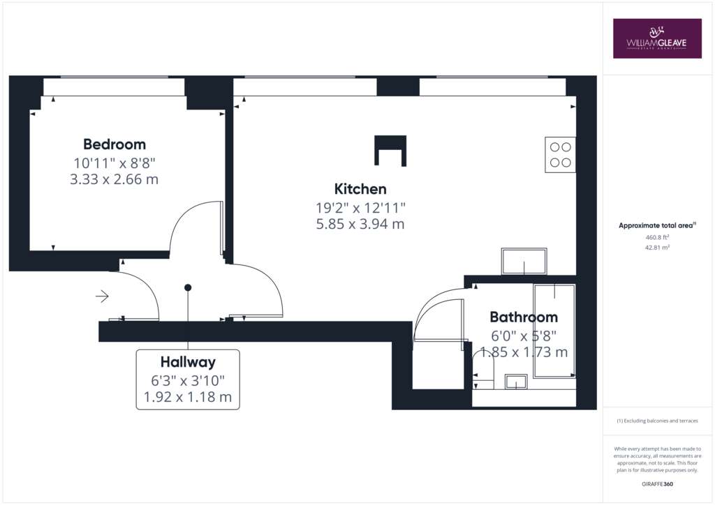 1 bedroom flat for sale - floorplan