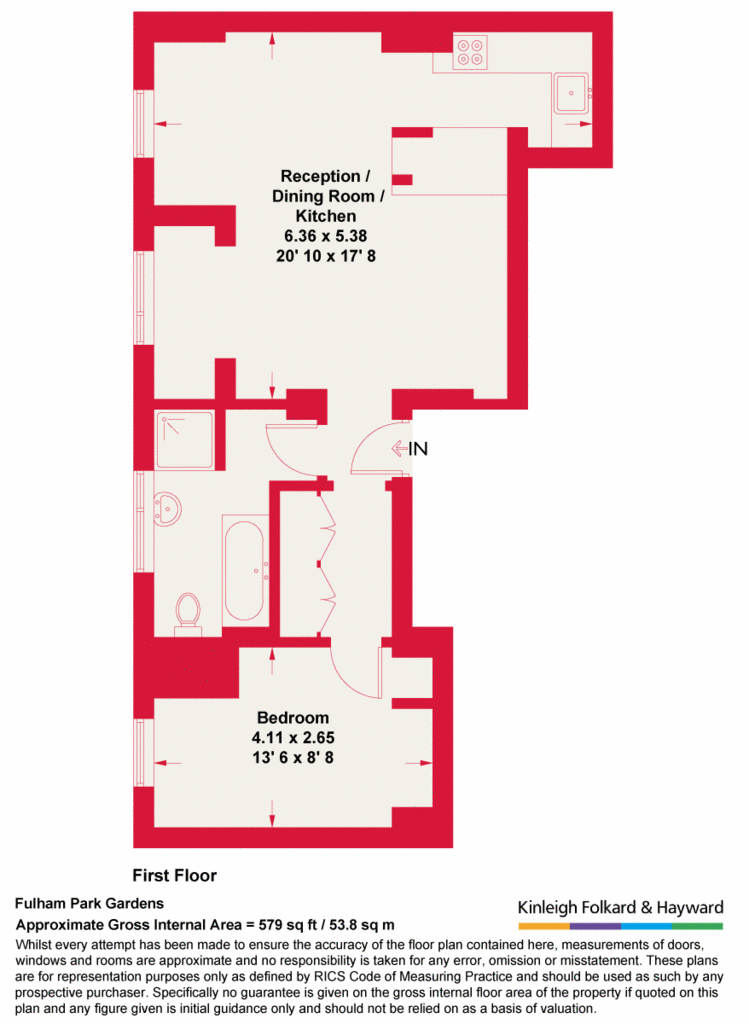 1 bedroom flat for sale - floorplan