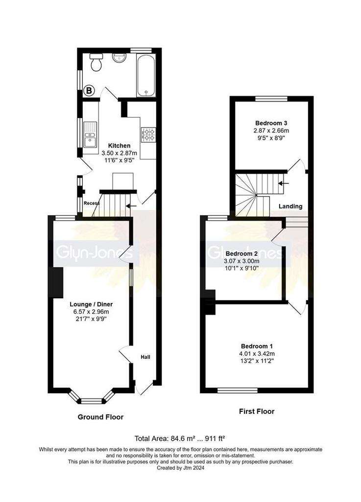 3 bedroom terraced house for sale - floorplan