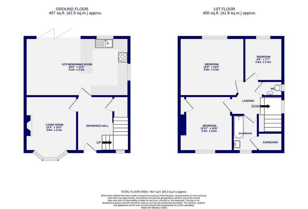 3 bedroom semi-detached house for sale - floorplan