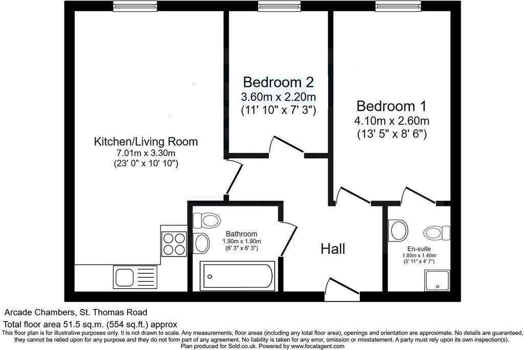 2 bedroom flat for sale - floorplan