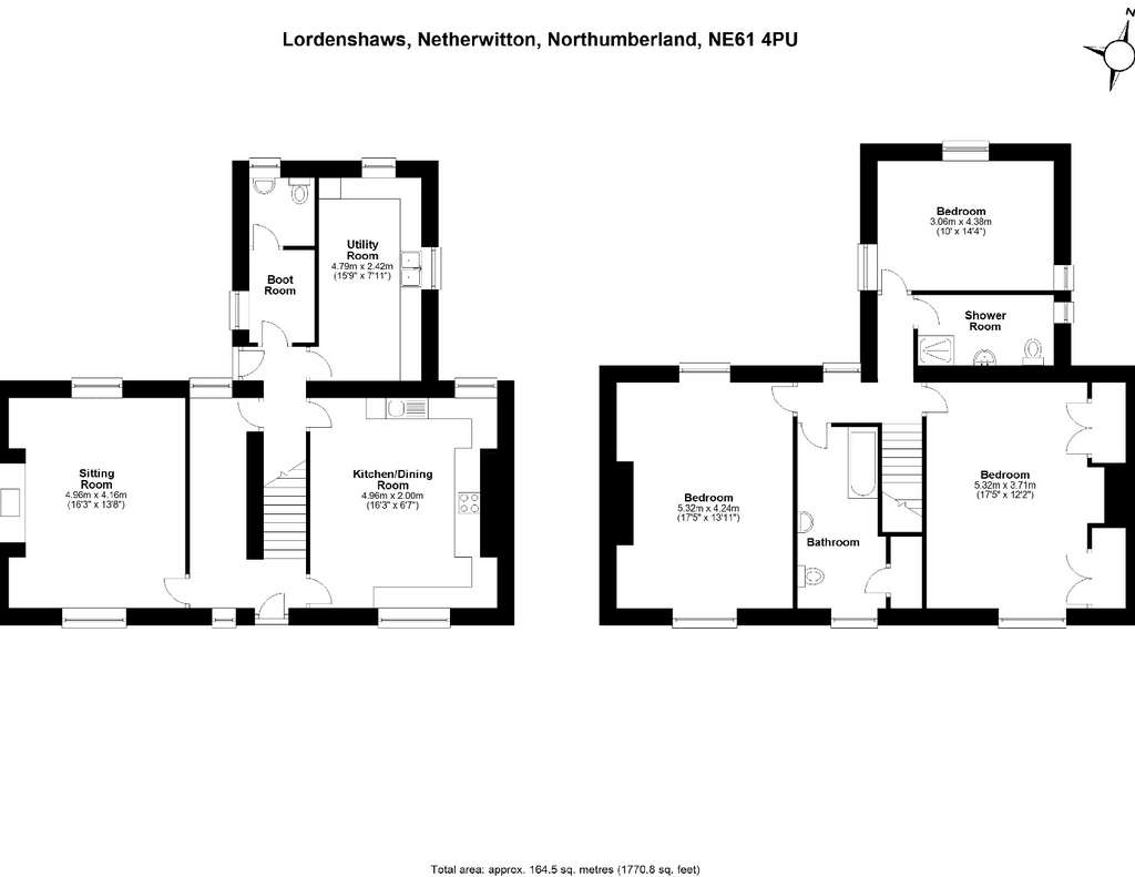 3 bedroom farm house to rent - floorplan