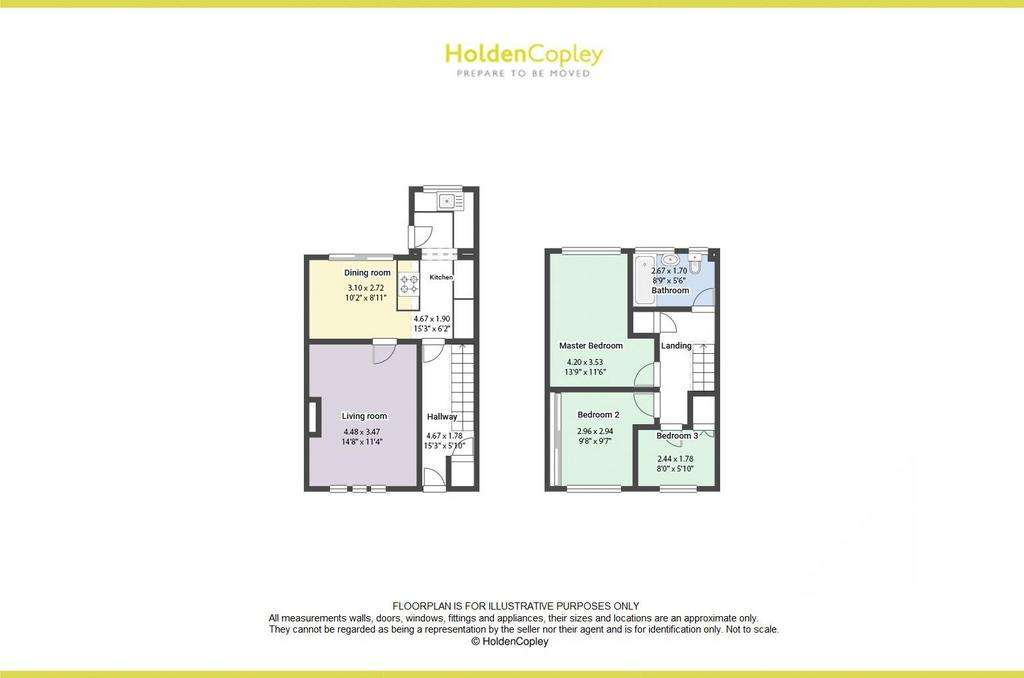 3 bedroom terraced house for sale - floorplan