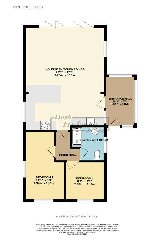 2 bedroom detached bungalow for sale - floorplan