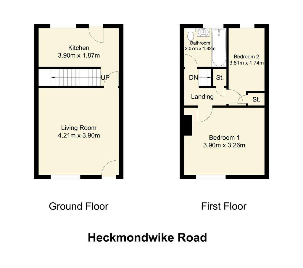 2 bedroom terraced house for sale - floorplan