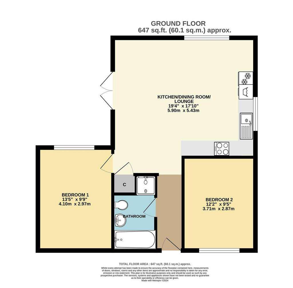 2 bedroom house for sale - floorplan