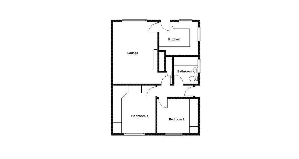 2 bedroom semi-detached bungalow for sale - floorplan