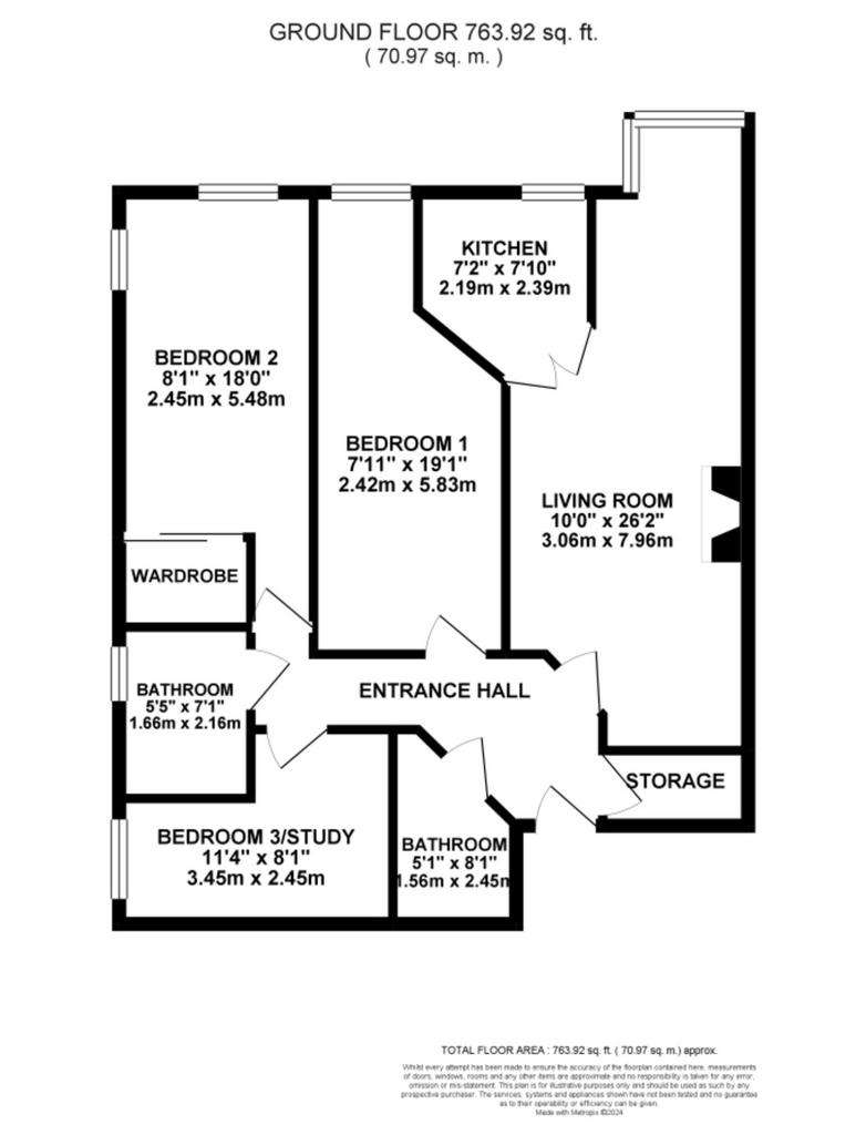 3 bedroom flat for sale - floorplan