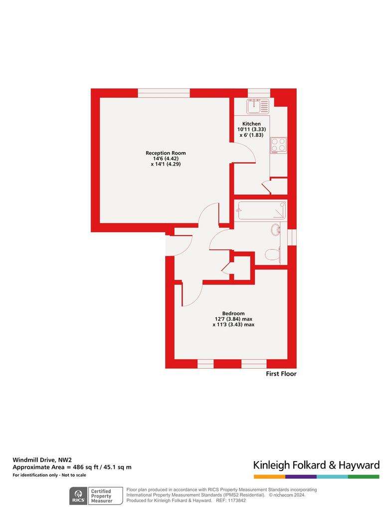 1 bedroom flat for sale - floorplan