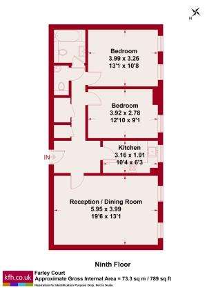 2 bedroom flat to rent - floorplan