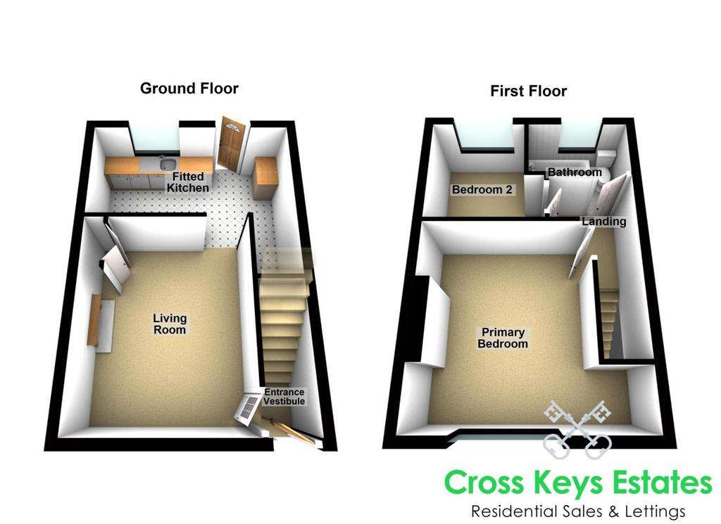 2 bedroom house for sale - floorplan