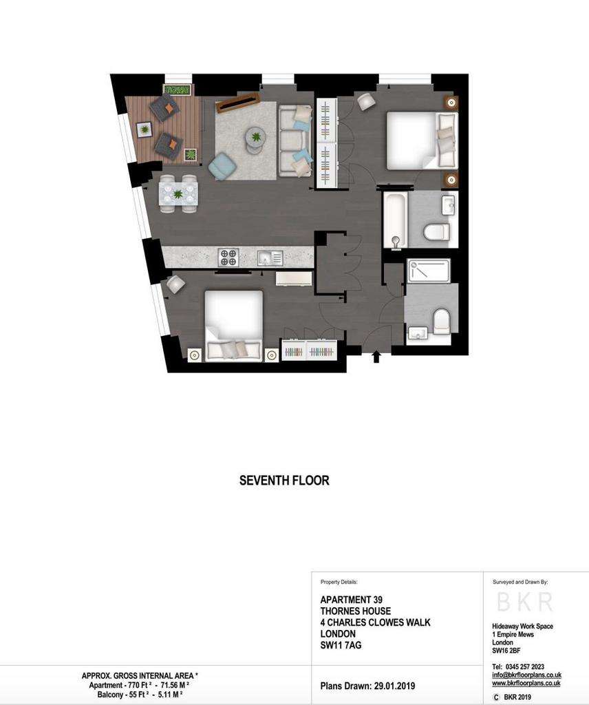 2 bedroom flat to rent - floorplan