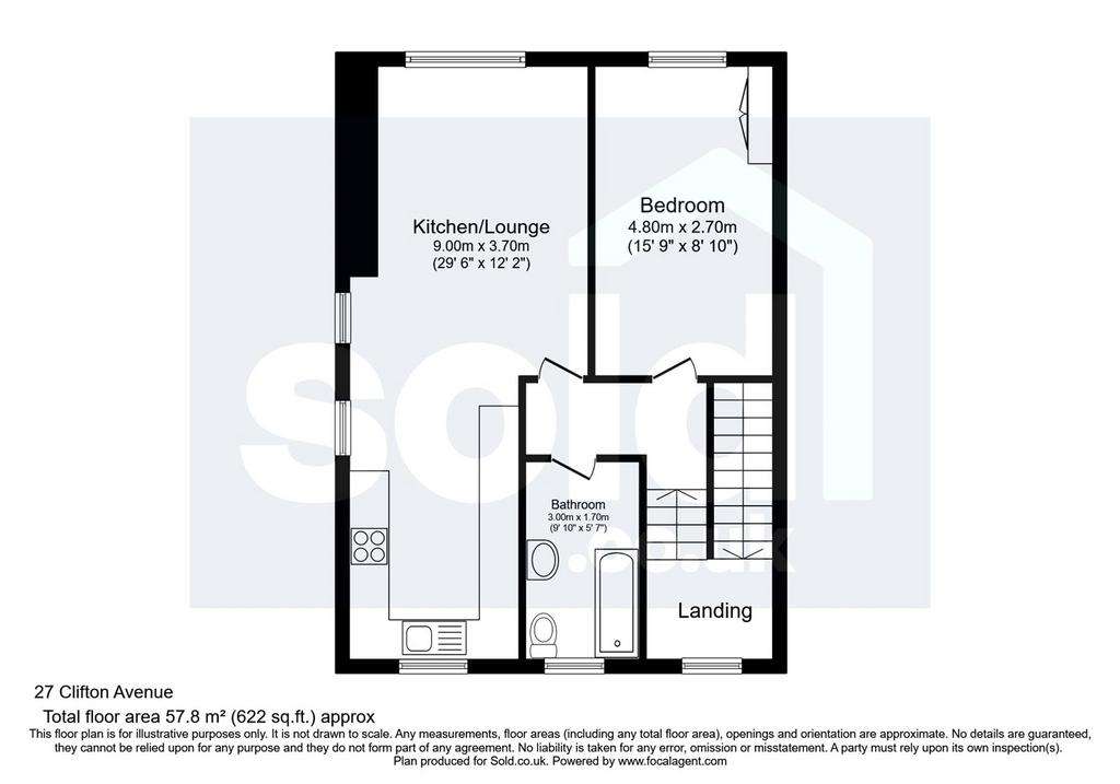 1 bedroom flat for sale - floorplan