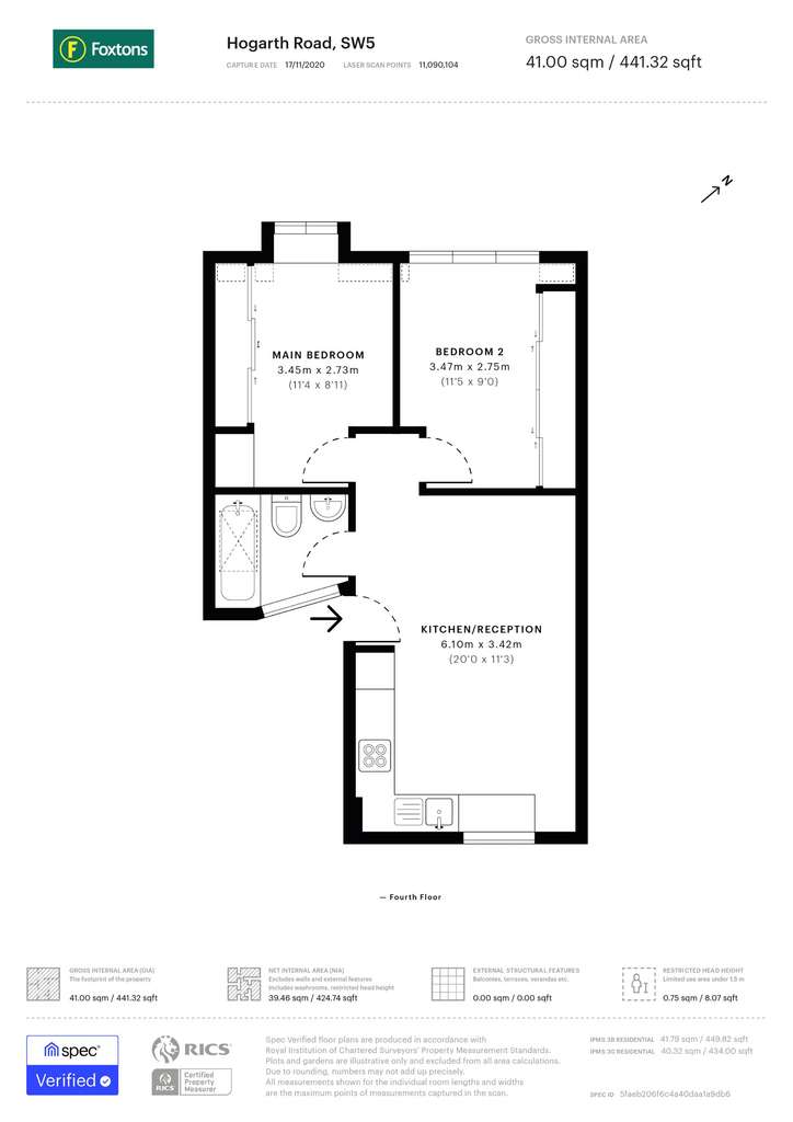 2 bedroom flat to rent - floorplan