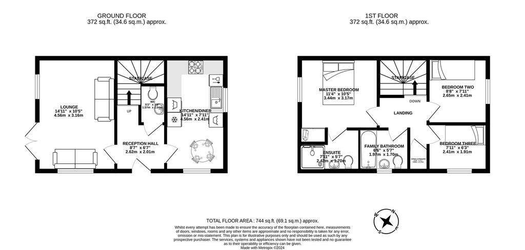 3 bedroom end of terrace house for sale - floorplan