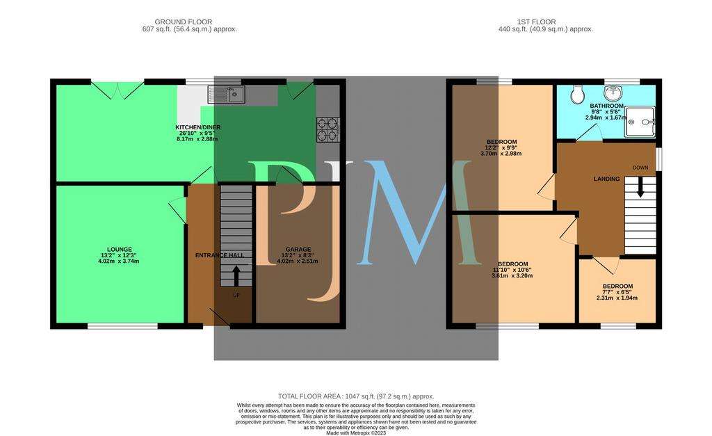 3 bedroom semi-detached house to rent - floorplan