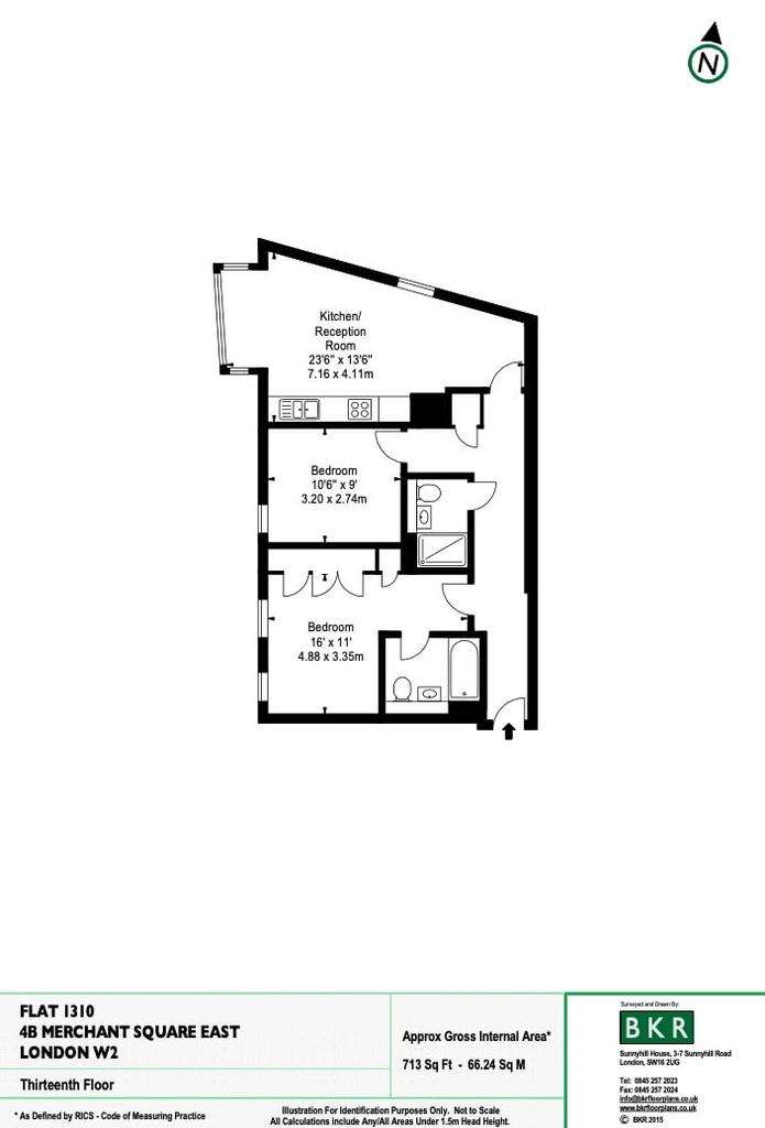 2 bedroom flat to rent - floorplan