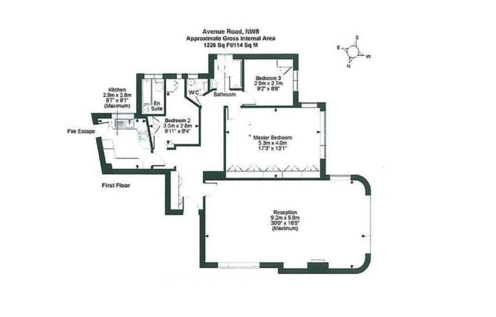 3 bedroom flat for sale - floorplan