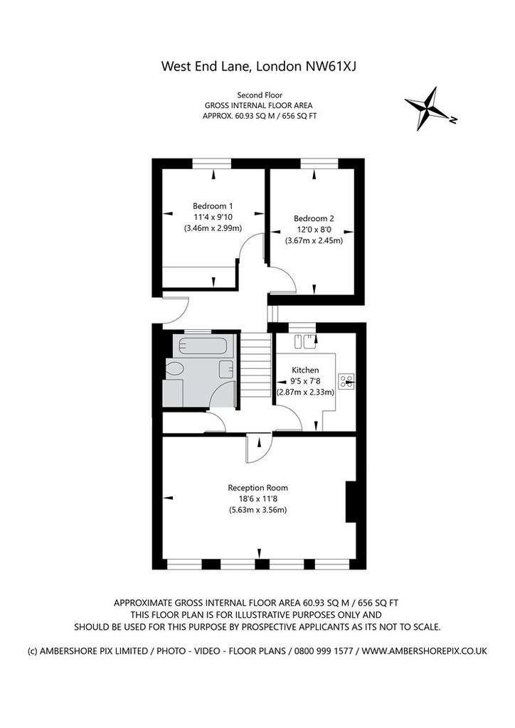 2 bedroom flat to rent - floorplan