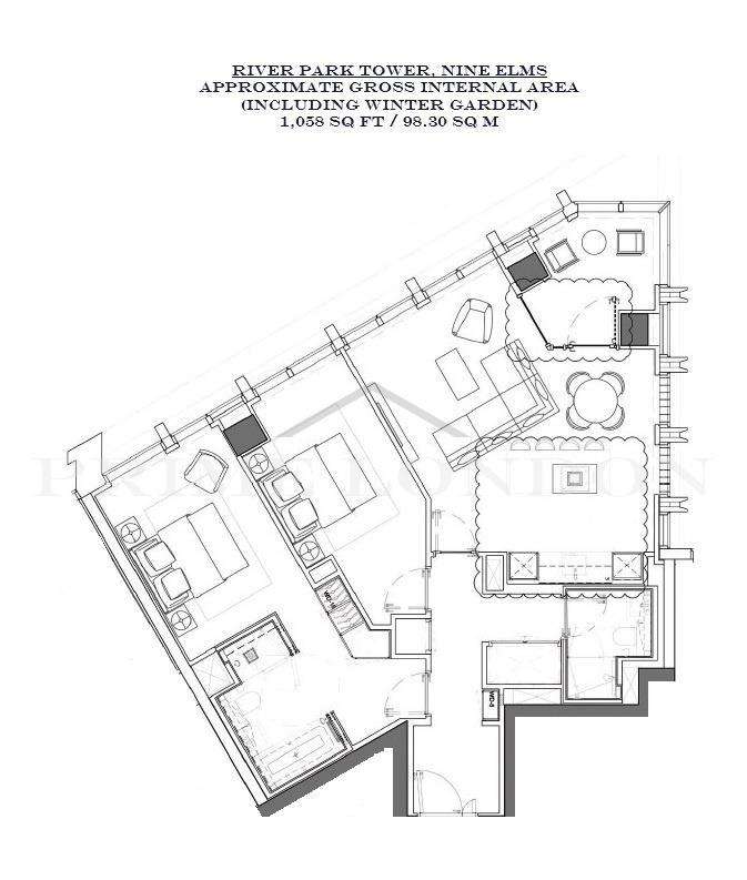 2 bedroom flat to rent - floorplan