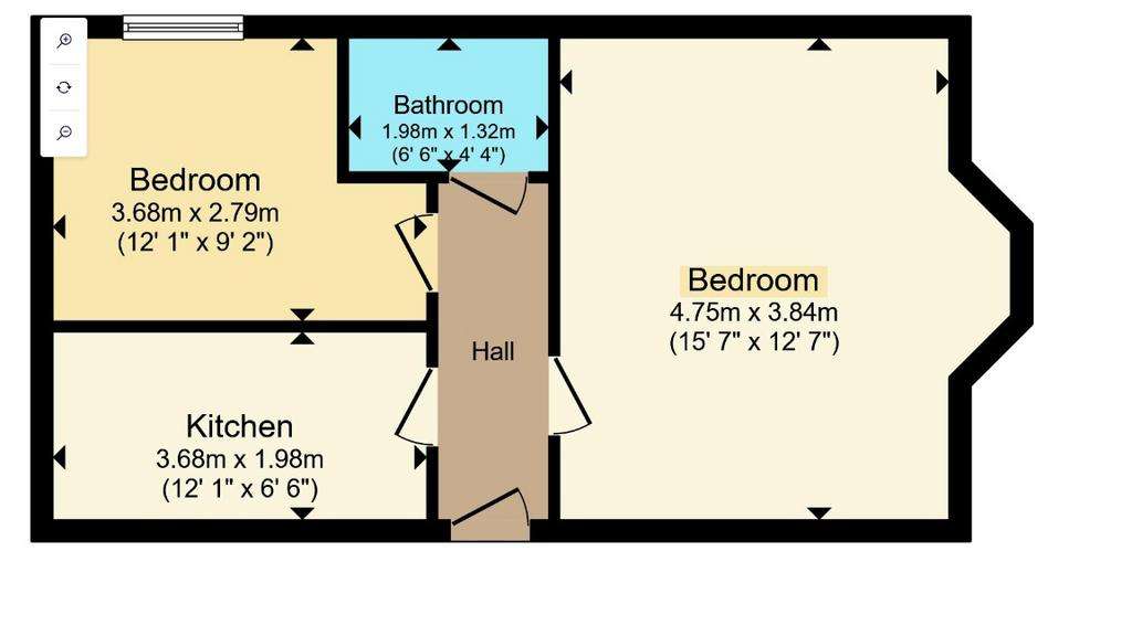 2 bedroom flat to rent - floorplan