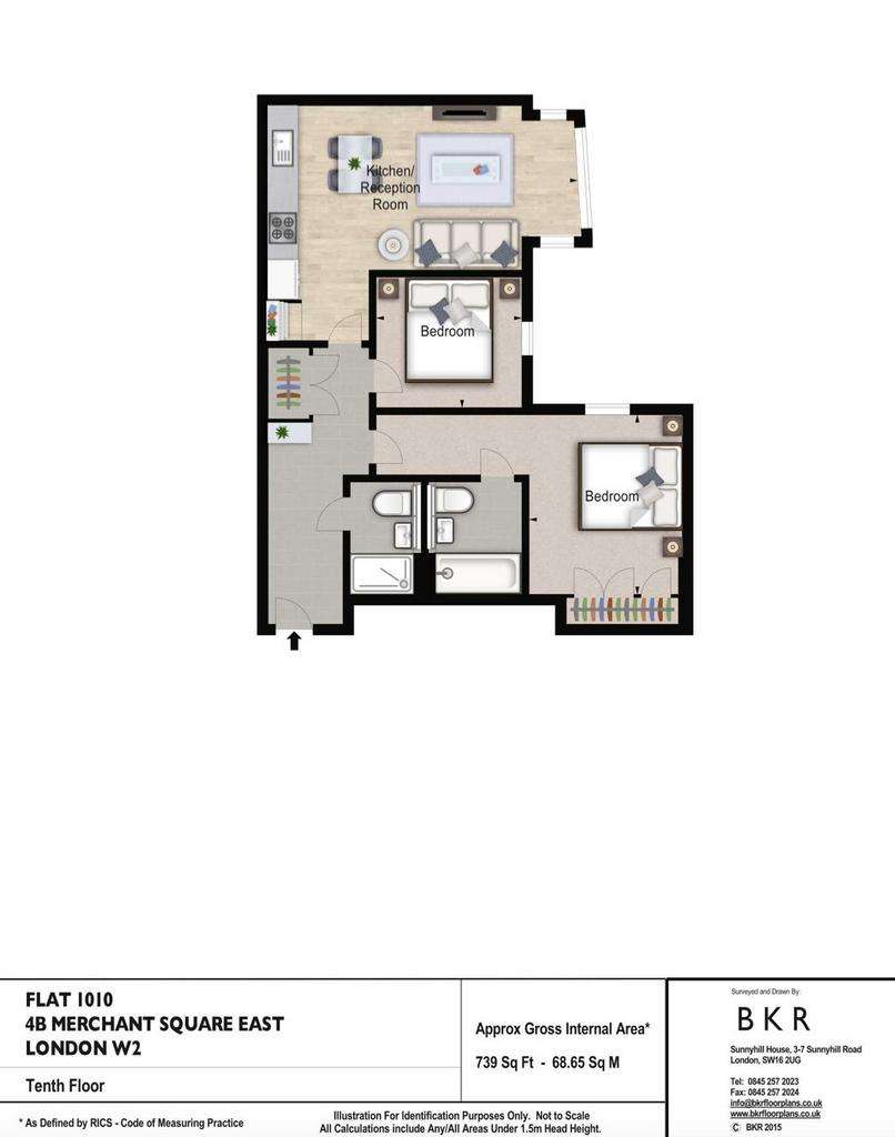 2 bedroom flat to rent - floorplan