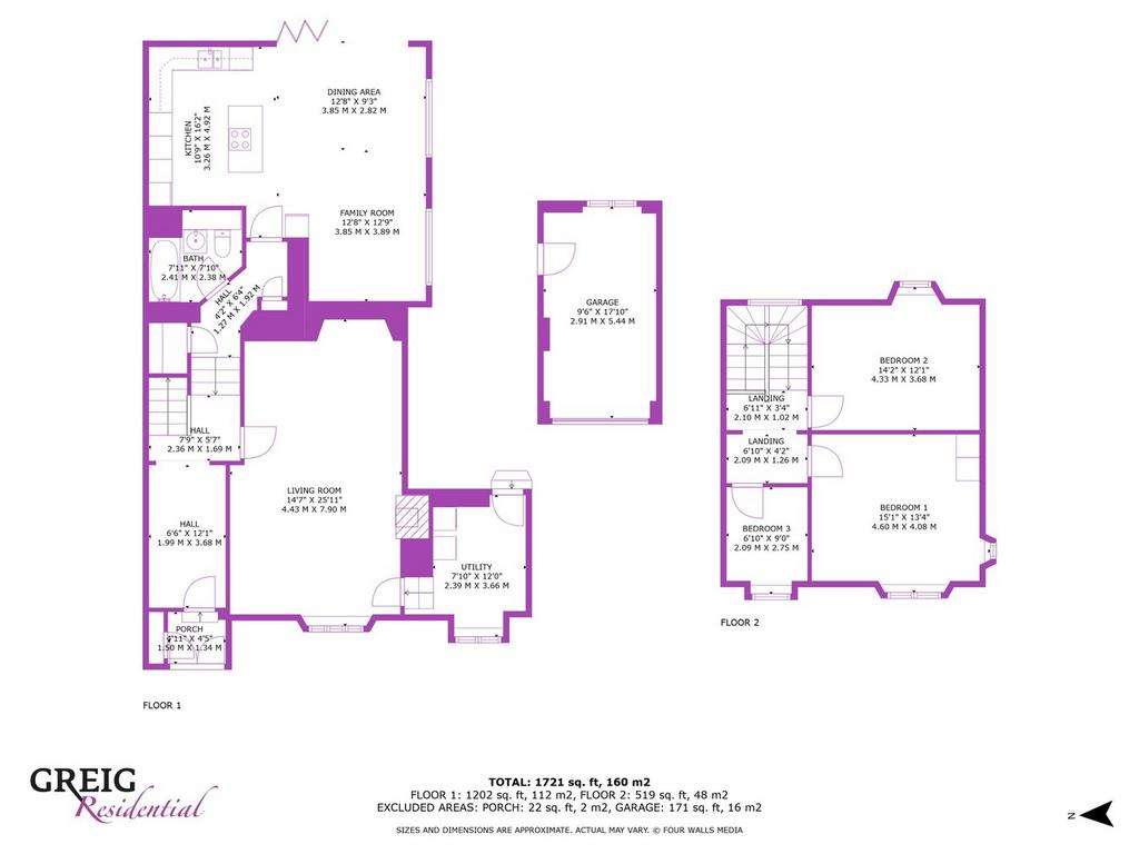 3 bedroom semi-detached house for sale - floorplan