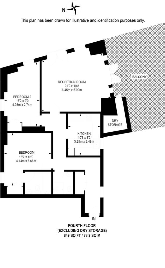 2 bedroom flat to rent - floorplan