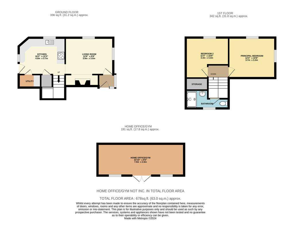 2 bedroom detached house for sale - floorplan