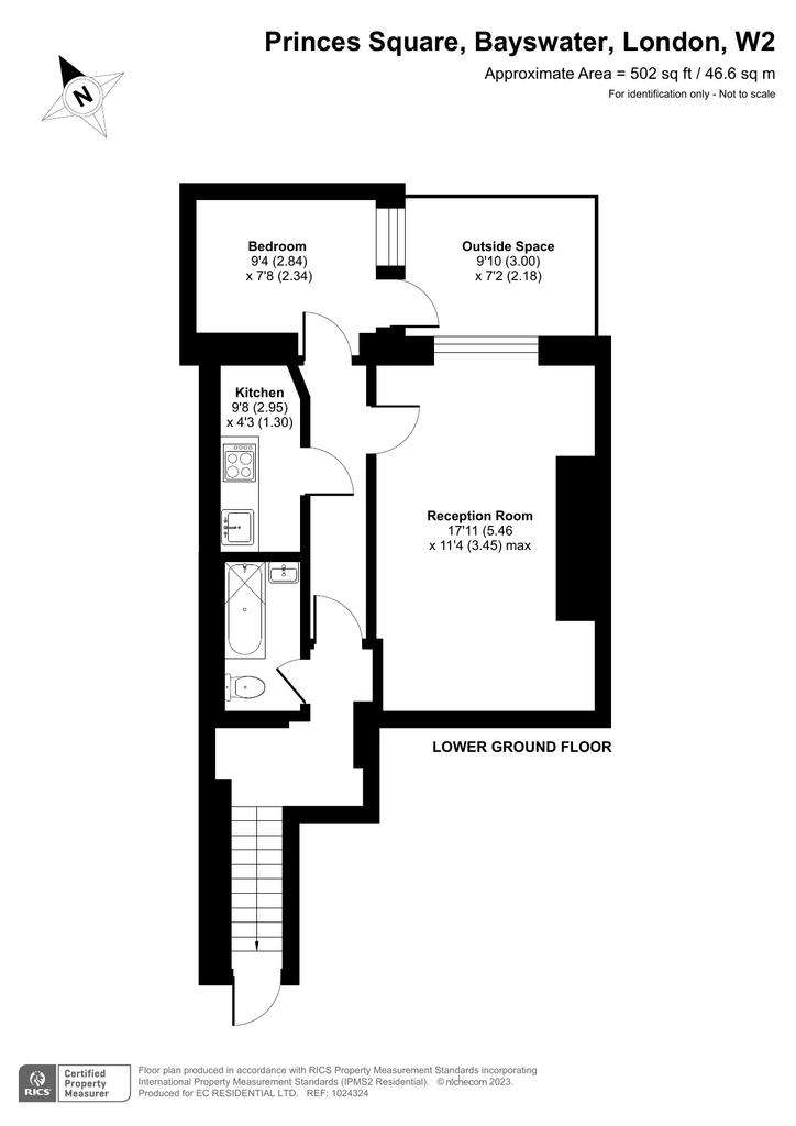 1 bedroom flat to rent - floorplan