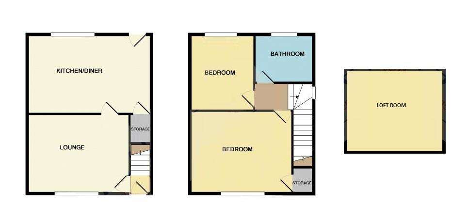 2 bedroom end of terrace house for sale - floorplan