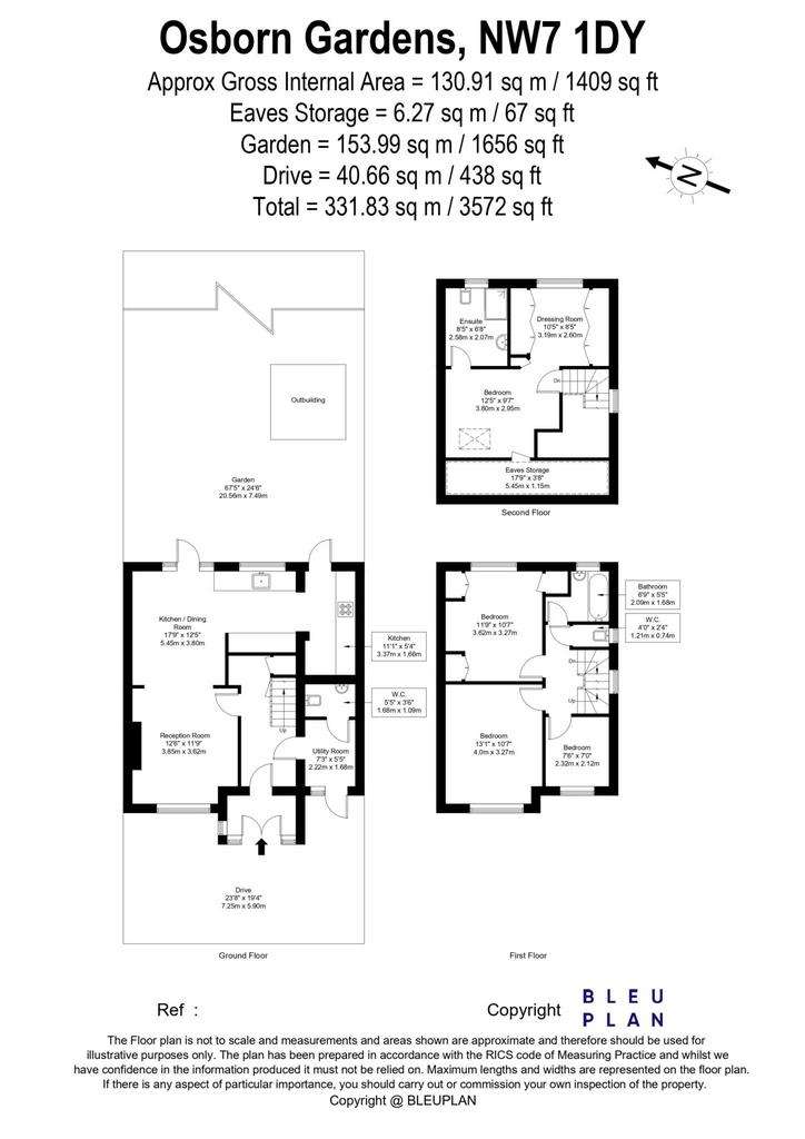 4 bedroom semi-detached house to rent - floorplan